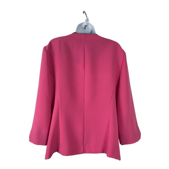 Perceptions Womens Open Front Pink Blazer Jacket Polyester Size 14 - Picture 4 of 10